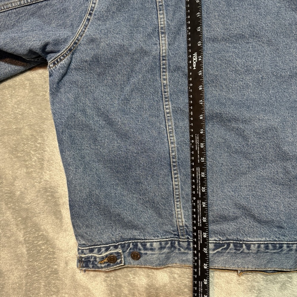 Vintage Levi's Plaid Lined Denim Trucker Jacket XL Made in USA 70699 Blue - Picture 13 of 13